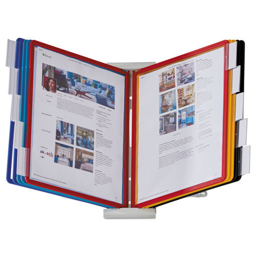 Image of Durable® 561200 Instaview Expandable Desktop Reference System, 10 Panels, Assorted Borders