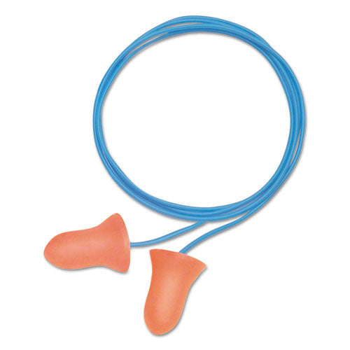 Image of Howard Leight® by Honeywell MAX530 MAXIMUM Single-Use Earplugs, Corded, 33 dB NRR, One Size Fits Most, Coral Bell/T-Shaped Plugs, 100/Box