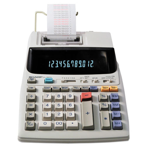Image of Sharp® EL1801V El-1801v Two-Color Printing Calculator, Black/red Print, 2.1 Lines/sec