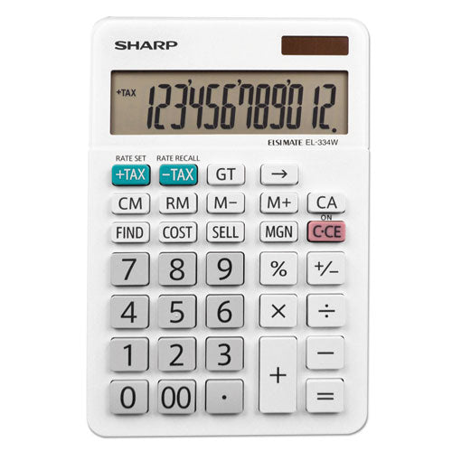 Image of Sharp® EL334WB El-334w Large Desktop Calculator, 12-Digit Lcd