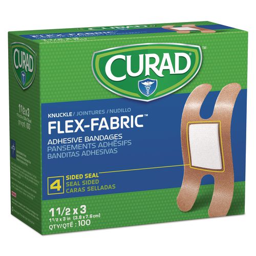 Image of Curad® NON25510 Flex Fabric Bandages, Knuckle, 1.5 X 3, 100/box