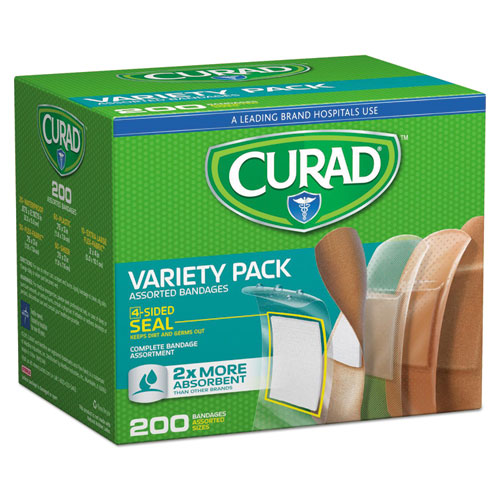 Image of Curad® CUR0800RB Variety Pack Assorted Bandages, 200/box