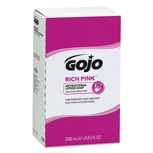 Image of GOJOÂ® RICH PINK Antibacterial Lotion Soap Refill, Floral Scent, 2,000 mL, 4/Carton