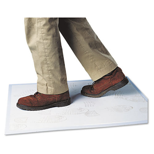 Image of Crown WC 3125SG Walk-N-Clean Mat with 60-Sheet Starter Pad, Gray Anti-Skid Pad Holder Surface, Non-Skid Backing, 31.5" x 25.5"