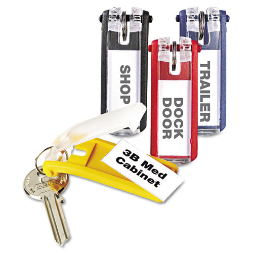 Image of Durable® 194900 Key Tags for Locking Key Cabinets, Plastic, 1.13 x 2.75, Assorted, 24/Pack