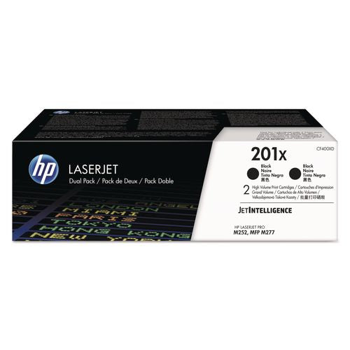 Image of HP CF400XD HP 201x, (cf400x-D) 2-Pack High-Yield Black Original Laserjet Toner Cartridges