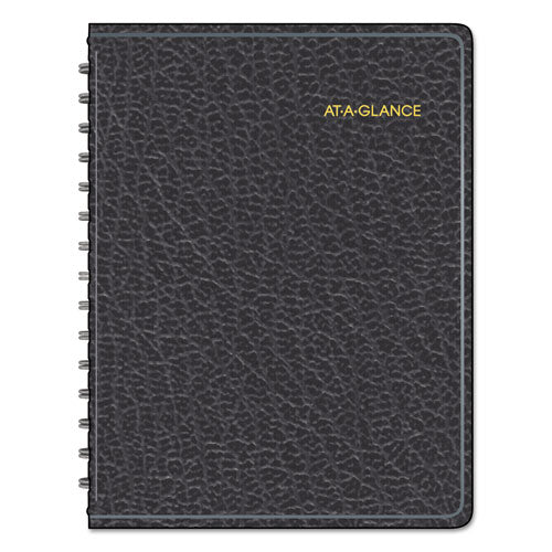 Image of AT-A-GLANCE® 80-310-05 Four-Person Group Undated Daily Appointment Book, 10.88 X 8.5, Black Cover, 12-Month (jan To Dec): Undated
