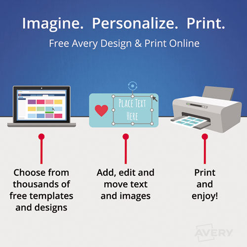 Image of Avery® 74540 Pin-Style Badge Holder With Laser/inkjet Insert, Top Load, 4 X 3, White, 100/box