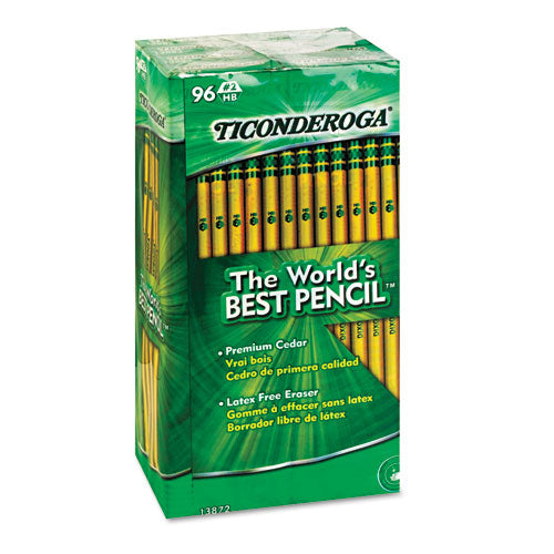 Image of Ticonderoga® X13872 Pencil Value Pack, HB (#2), Black Lead, Yellow Barrel, 96/Pack