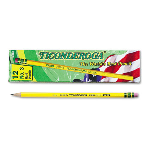 Image of Ticonderoga® X13883 Pencils, H (#3), Black Lead, Yellow Barrel, Dozen
