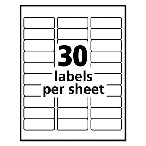 Image of Avery® 58160 Repositionable Address Labels w/SureFeed, Inkjet/Laser, 1 x 2.63, White, 750/BX