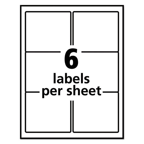 Image of Avery® 55164 Repositionable Shipping Labels w/SureFeed, Laser, 3.33 x 4, White, 600/Box