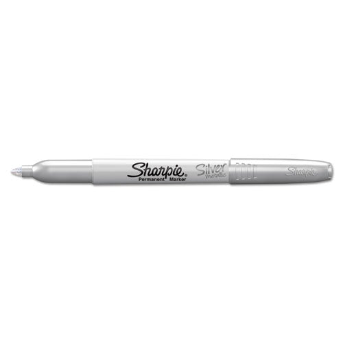 Image of Sharpie® 1829201 Metallic Fine Point Permanent Markers, Fine Bullet Tip, Gold-Silver-Bronze, 6/pack