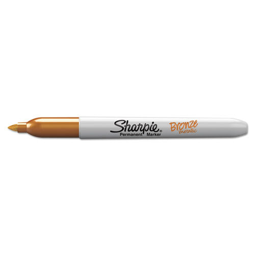 Image of Sharpie® 1829201 Metallic Fine Point Permanent Markers, Fine Bullet Tip, Gold-Silver-Bronze, 6/pack