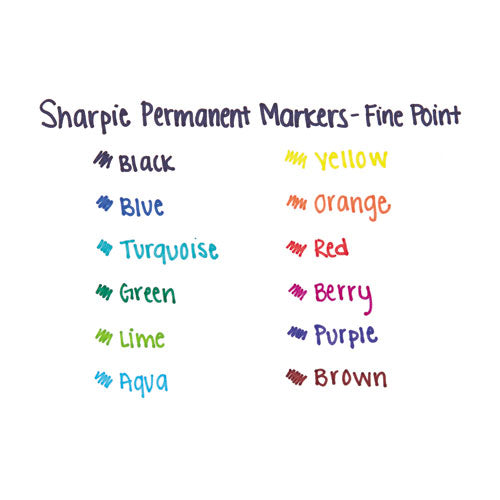 Image of Sharpie® 30008 Fine Tip Permanent Marker, Fine Bullet Tip, Purple, Dozen