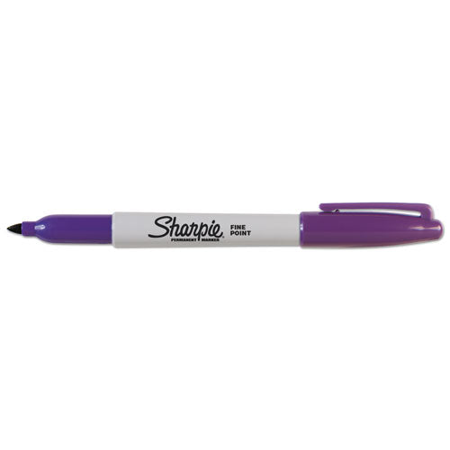Image of Sharpie® 30008 Fine Tip Permanent Marker, Fine Bullet Tip, Purple, Dozen