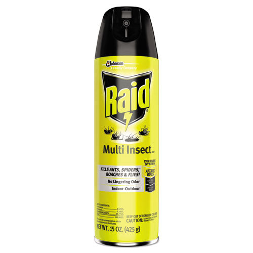 Image of Raid® 300819 Multi Insect Killer, 15 oz Aerosol Spray, 12/Carton
