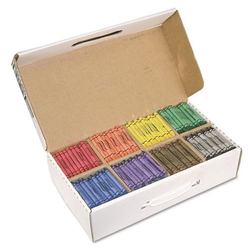 Image of Prang® X32350 Crayons Made with Soy Classpack, Regular Size, 0.37" x 3.7", 8 Assorted Colors, 800/Carton