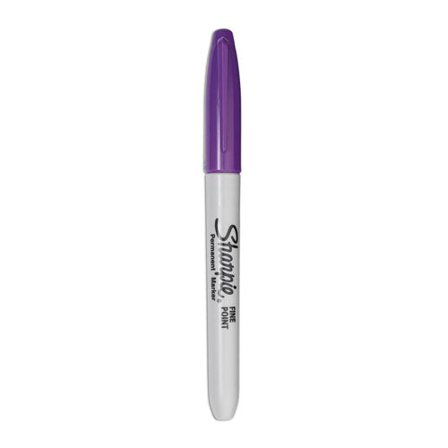 Image of Sharpie® 30008 Fine Tip Permanent Marker, Fine Bullet Tip, Purple, Dozen