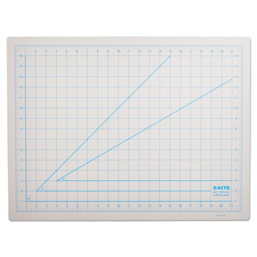 Image of X-ACTO® X7762 Self-Healing Cutting Mat, 1" Grid with Guide Angles, Non-Slip Backing, 18" x 24", Gray