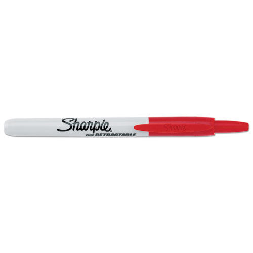 Image of SharpieÂ® Retractable Permanent Marker, Fine Bullet Tip, Red