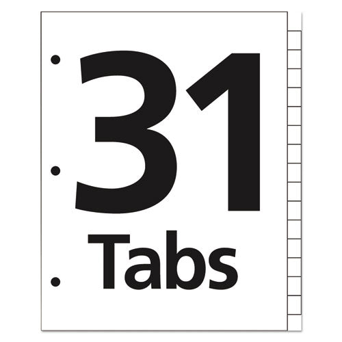 Image of Office Essentials Table 'n Tabs Dividers, 31-Tab, 1 to 31, 11 x 8.5, White, White Tabs, 1 Set