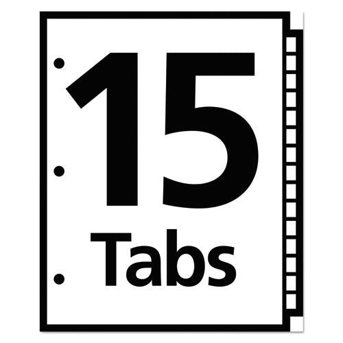 Image of Office Essentials 11675 Table 'n Tabs Dividers, 15-Tab, 1 to 15, 11 x 8.5, White, Assorted Tabs, 1 Set