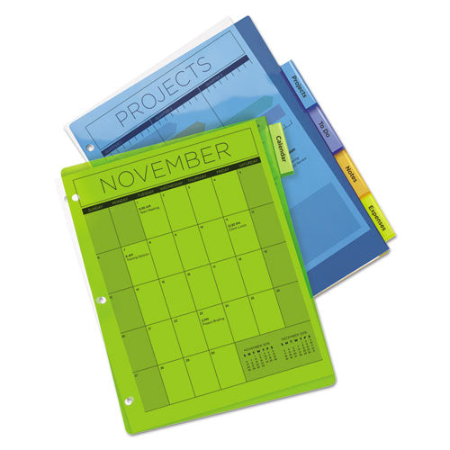 Image of Avery® 11900 Insertable Big Tab Plastic Dividers, 5-Tab, 11 X 8.5, Assorted, 1 Set