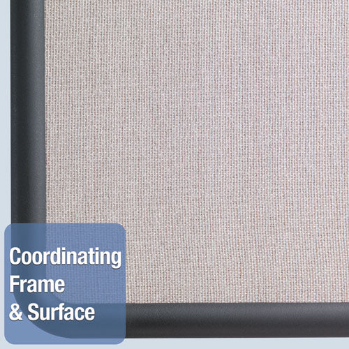 Image of Quartet® 7694G Contour Fabric Bulletin Board, 48" x 36", Gray Surface, Black Plastic Frame