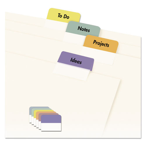 Image of Avery® 16283 Printable Plastic Tabs with Repositionable Adhesive, 1/5-Cut, Assorted Colors, 1.75" Wide, 80/Pack