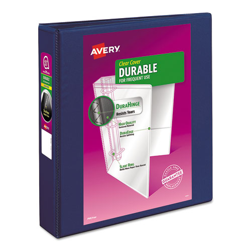 Image of Avery® 17024 Durable View Binder With Durahinge And Slant Rings, 3 Rings, 1.5" Capacity, 11 X 8.5, Blue