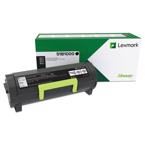 Image of Lexmark 51B1000 51b1000 Unison Toner, 2,500 Page-Yield, Black