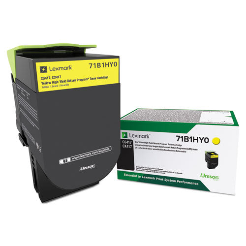 Image of Lexmark 71B1HY0 71b1hy0 Unison High-Yield Toner, 3,500 Page-Yield, Yellow