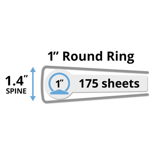 Image of Avery® AVE27257 Mini Size Durable Non-View Binder With Round Rings, 3 Rings, 1" Capacity, 8.5 X 5.5, Black