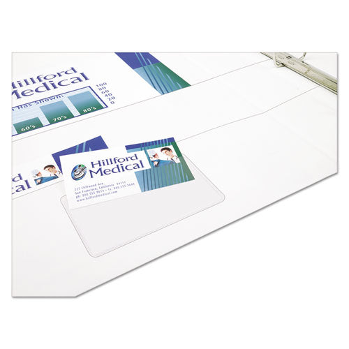 Image of Avery® 73720 Self-Adhesive Top-Load Business Card Holders, Top Load, 3.5 x 2, Clear, 10/Pack