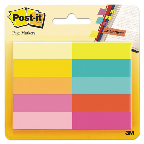Image of Post-it® 670-10AB Page Flag Markers, Assorted Bright Colors, 50 Sheets/pad, 10 Pads/pack