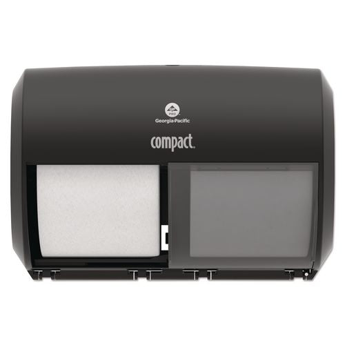 Image of Georgia Pacific® Professional 56784A Compact Coreless Side-by-Side Double Roll Tissue Dispenser, 11.5 x 7.63 x 8, Black