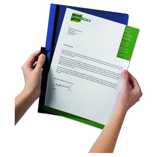 Image of Durable® DuraClip Report Cover, Clip Fastener, 8.5 x 11, Holds 60 Sheets, Clear/Black, 25/Box