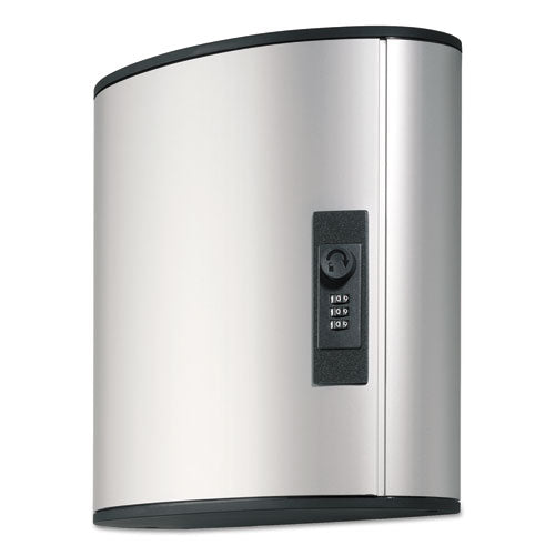 Image of Durable® 196623 Locking Key Cabinet, 36-Key, Brushed Aluminum, Silver, 11.75 X 4.63 X 11
