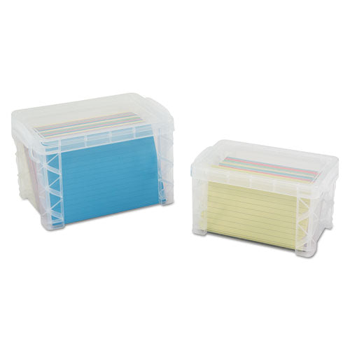 Image of Advantus 40305 Super Stacker Storage Boxes, Holds 500 4 X 6 Cards, 7.25 X 5 X 4.75, Plastic, Clear