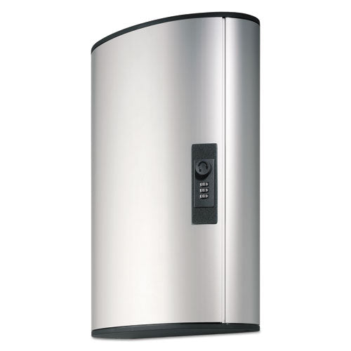 Image of Durable® 196723 Locking Key Cabinet, 72-Key, Brushed Aluminum, Silver, 11.75 x 4.63 x 15.75