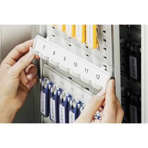 Image of Durable® 196723 Locking Key Cabinet, 72-Key, Brushed Aluminum, Silver, 11.75 x 4.63 x 15.75