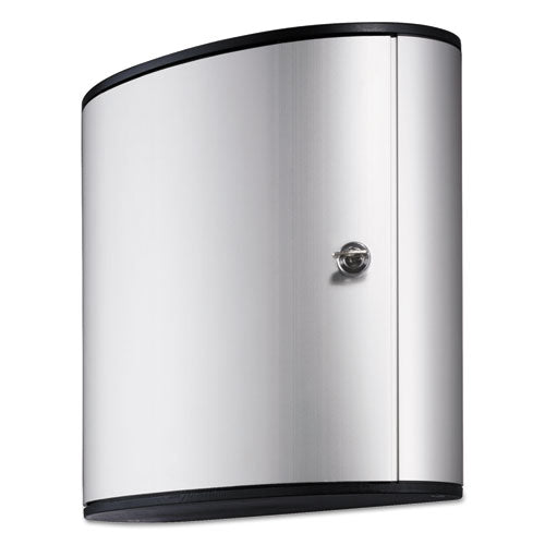 Image of Durable® 195223 Locking Key Cabinet, 36-Key, Brushed Aluminum, Silver, 11.75" x 4.63" x 11"