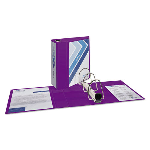 Image of Avery® 79816 Heavy-Duty View Binder With Durahinge And Locking One Touch Ezd Rings, 3 Rings, 5" Capacity, 11 X 8.5, Purple