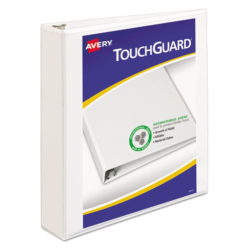 Image of Avery® 17142 Touchguard Protection Heavy-Duty View Binders With Slant Rings, 3 Rings, 1.5" Capacity, 11 X 8.5, White