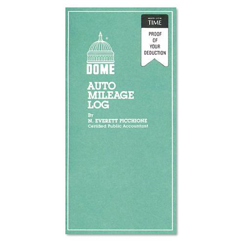 Image of Dome® 770 Auto Mileage Log, One-Part (no Copies), 6.5 X 6.25, 32 Forms Total