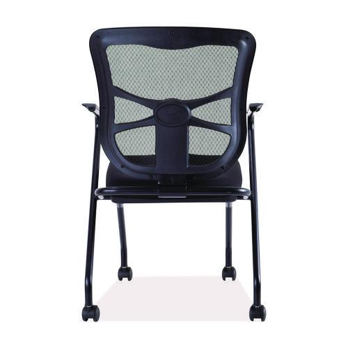 Image of Alera® Alera Elusion Mesh Nesting Chairs with Padded Arms, Supports Up to 275 lb, 18.11" Seat Height, Black, 2/Carton
