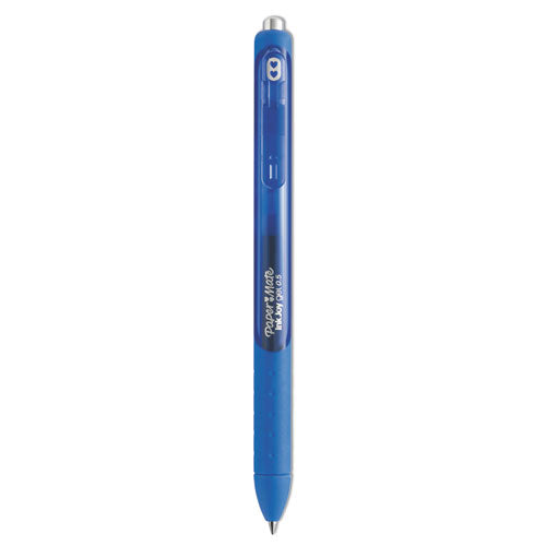 Image of Paper Mate® 1951722 InkJoy Gel Pen, Retractable, Fine 0.5 mm, Blue Ink, Blue Barrel, Dozen