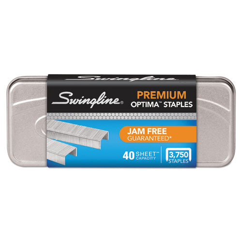 Image of Swingline® S7035556E Optima Staples, 0.25" Leg, 0.5" Crown, Steel, 3,750/pack