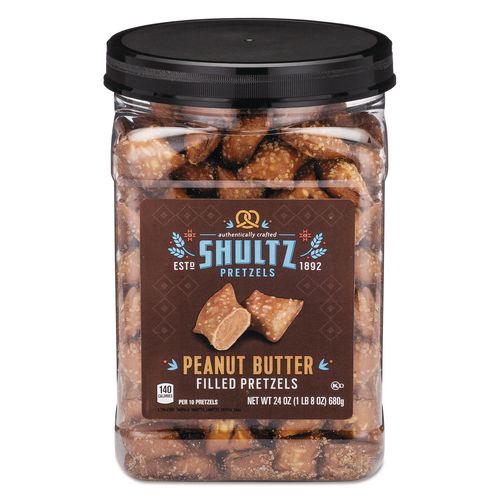 Image of Shultz 3598 Pretzels, Peanut Butter, 24 oz Tub